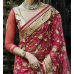 Excellent Pink Colored Embroidered Net Georgette Saree 